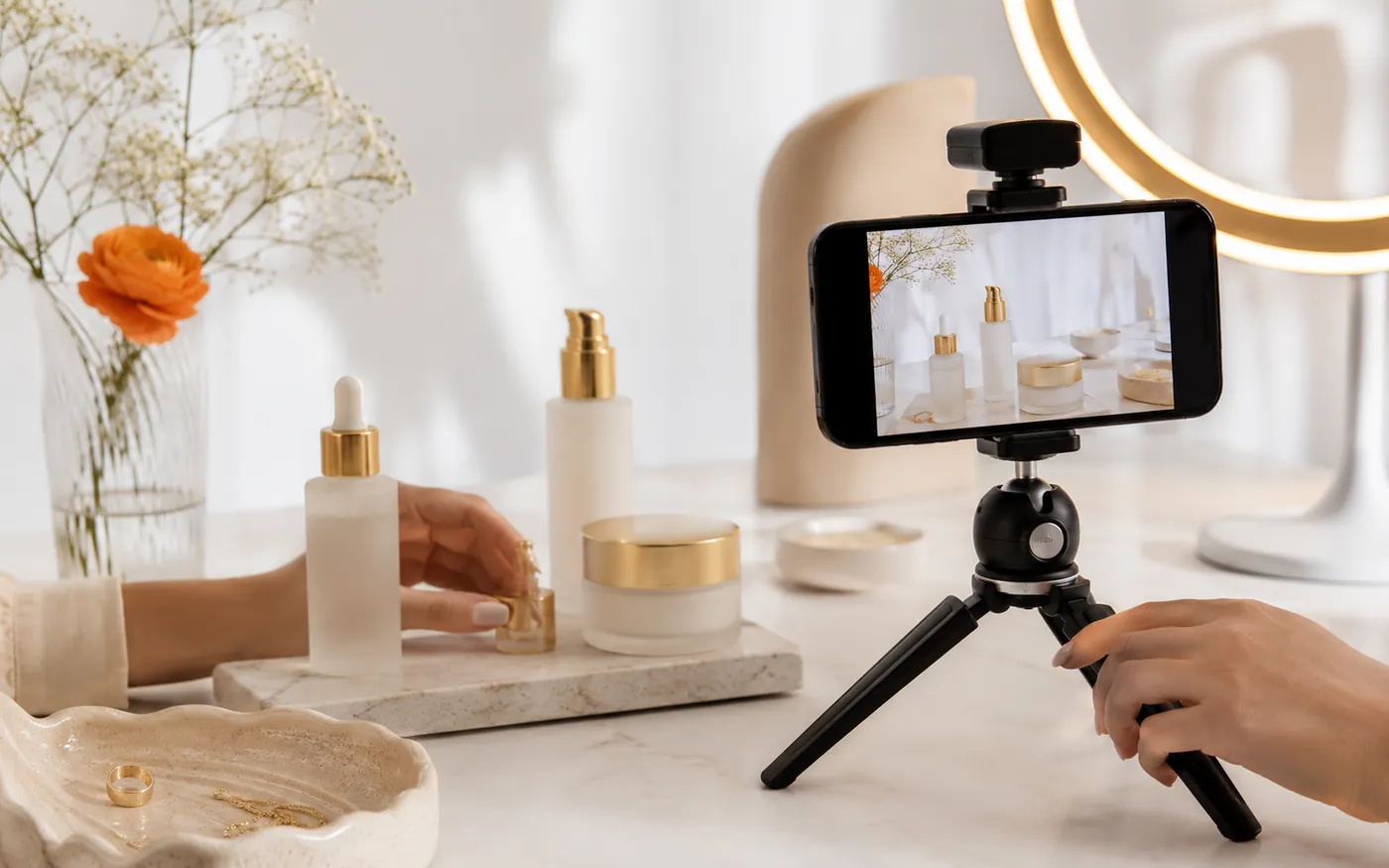 スマホリグを使った商品撮影の現場